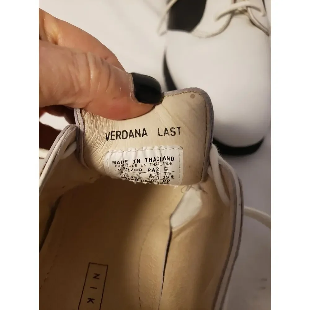 Nike Air Verdana Last Golf Shoes Wmn 6.5 White Black Leather Nike Golf New NWOB
